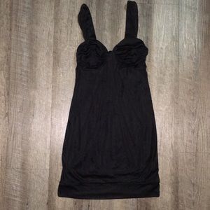 097. Cache Black Dress with straps - Size Small